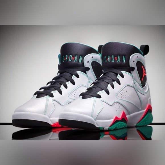Nike Air Jordan Retro VII 7 White Infrared Verde Cactus Size 9.5Y 705417-138 - Picture 1 of 6